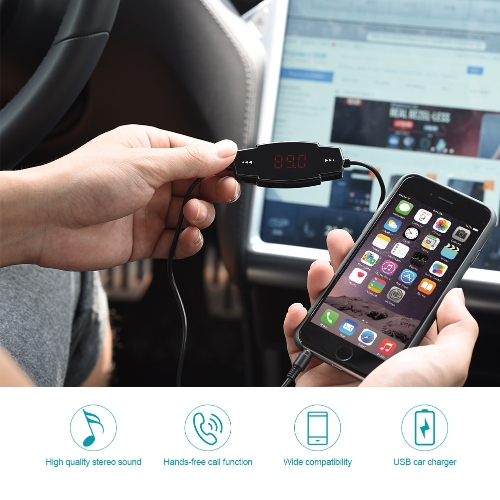 Como conectar el móvil Android o iPhone a cualquier de coche, adaptador fm inalámbrico Dodocool, compatible con todas las marcas – CompartirWIFI