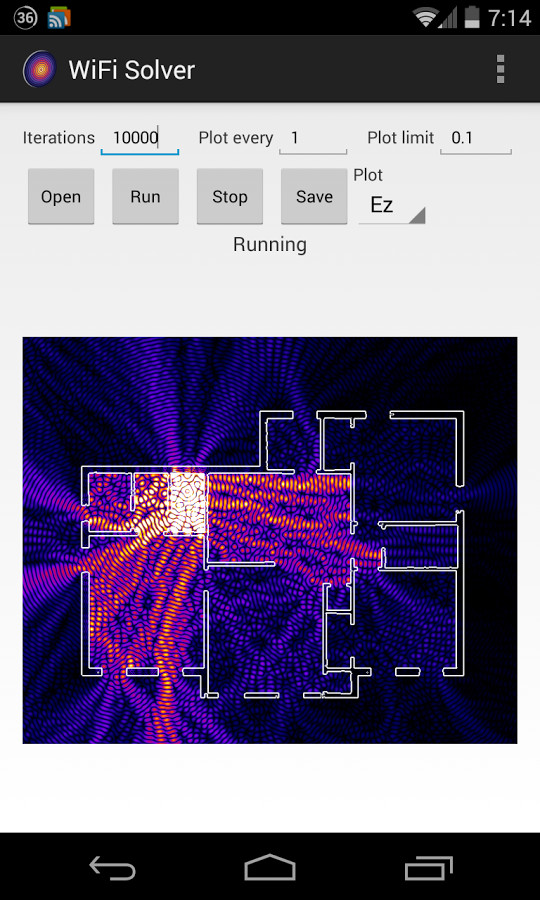 Mira como se propaga la red wifi por tu casa con la app WiFi Solver FDTD para Android