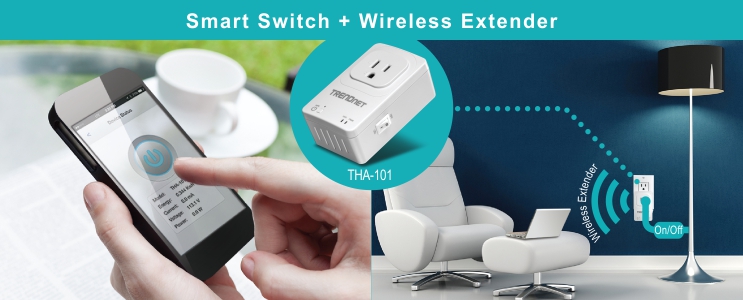 Enchufe wifi inteligente más amplificador de señal, todo en uno, con el TRENDnet Home Smart Switch THA-101