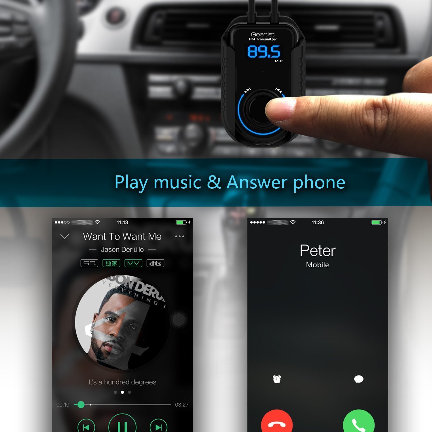 Transmisor fm para coche, por bluetooth o cable de audio, barato, escuchar el móvil por los altavoces de la radio Transmisor fm para coche, por bluetooth o cable de audio, barato, escuchar el móvil por los altavoces de la radio