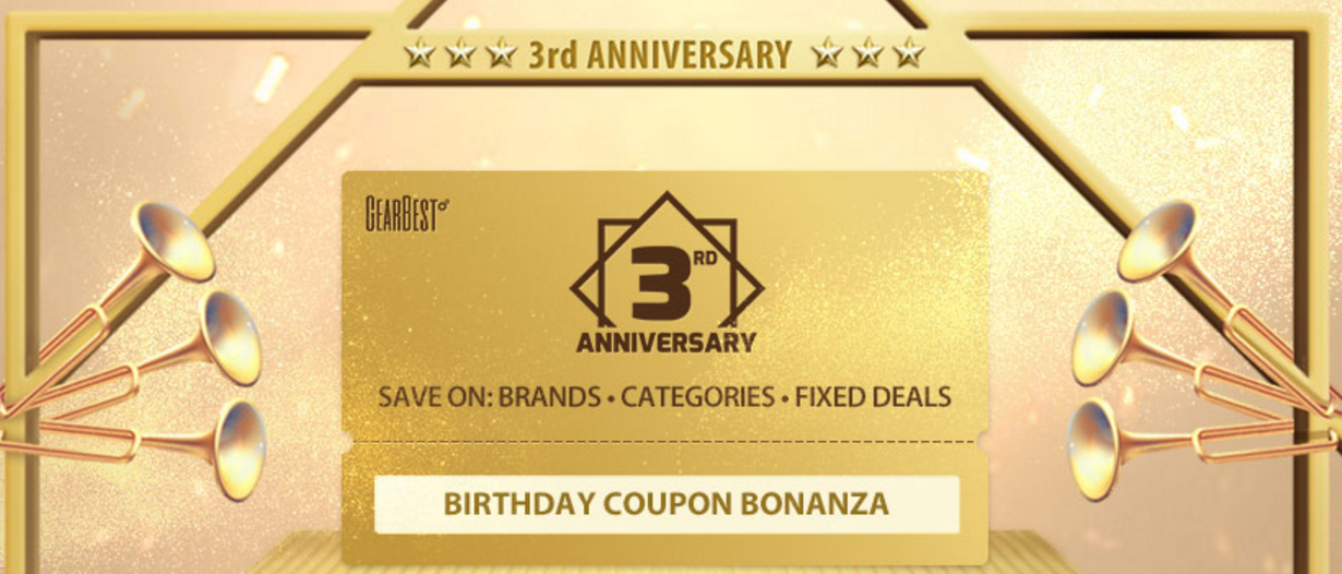 3er Aniversario de GearBest, te mostramos todas las ofertas y cupones de descuentos de la tienda china 2017 3er Aniversario de GearBest, te mostramos todas las ofertas y cupones de descuentos de la tienda china 2017